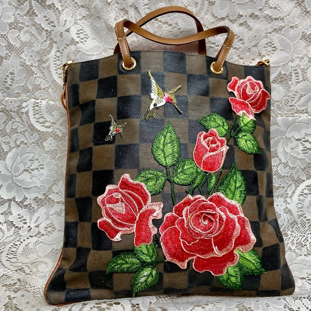 Authentic Fendi, Checkered Handbag Tote 13in x 13in