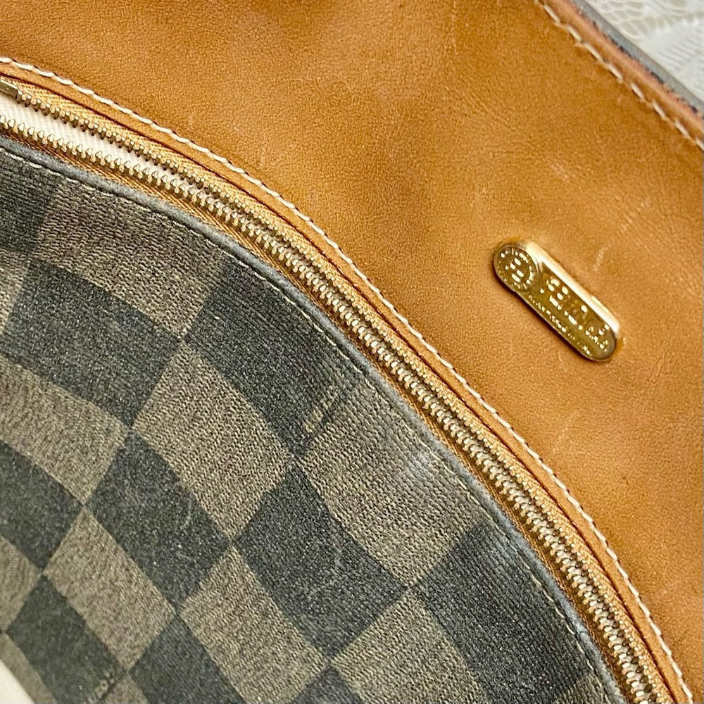 Authentic Fendi, Checkered Handbag Tote 13in x 13in