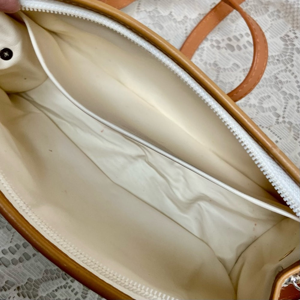 Vintage, Fendi, Rare, Beige Canvas Pouch-Crossbody