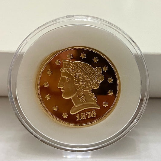 National Collectors Mint 1876, $5.00 Tribute Gold Plated Coin