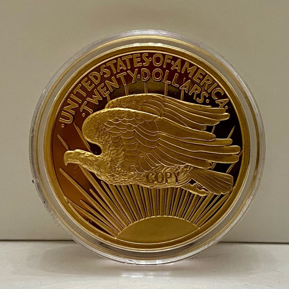 National Collectors Mint 1907 $20.00 Gold Plated Tribute Coin