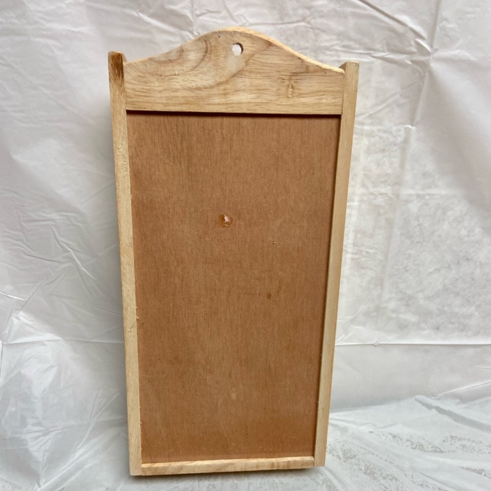 Vintage, Blue Willow  Wooden Bills or Mail Rack 12inH x 6.5nW x2.5in