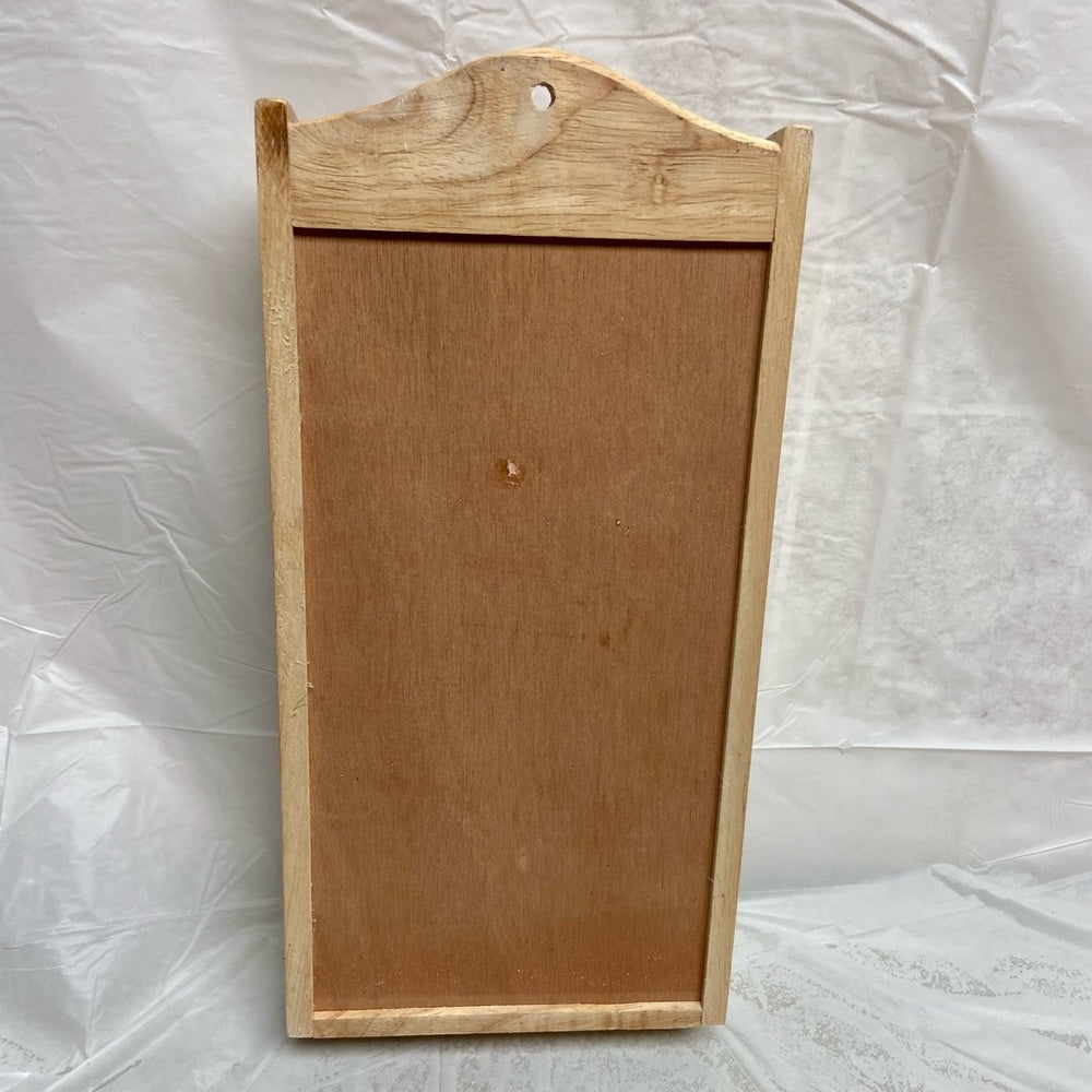 Vintage, Blue Willow  Wooden Bills or Mail Rack 12inH x 6.5nW x2.5in