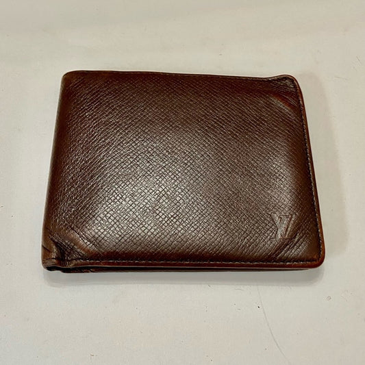 Louis Vuitton Brown Taiga Leather Mens Wallet 4.5in x 4in
