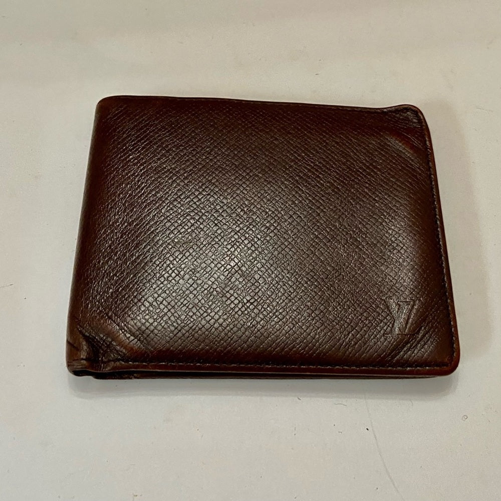 Louis Vuitton Brown Taiga Leather Mens Wallet 4.5in x 4in