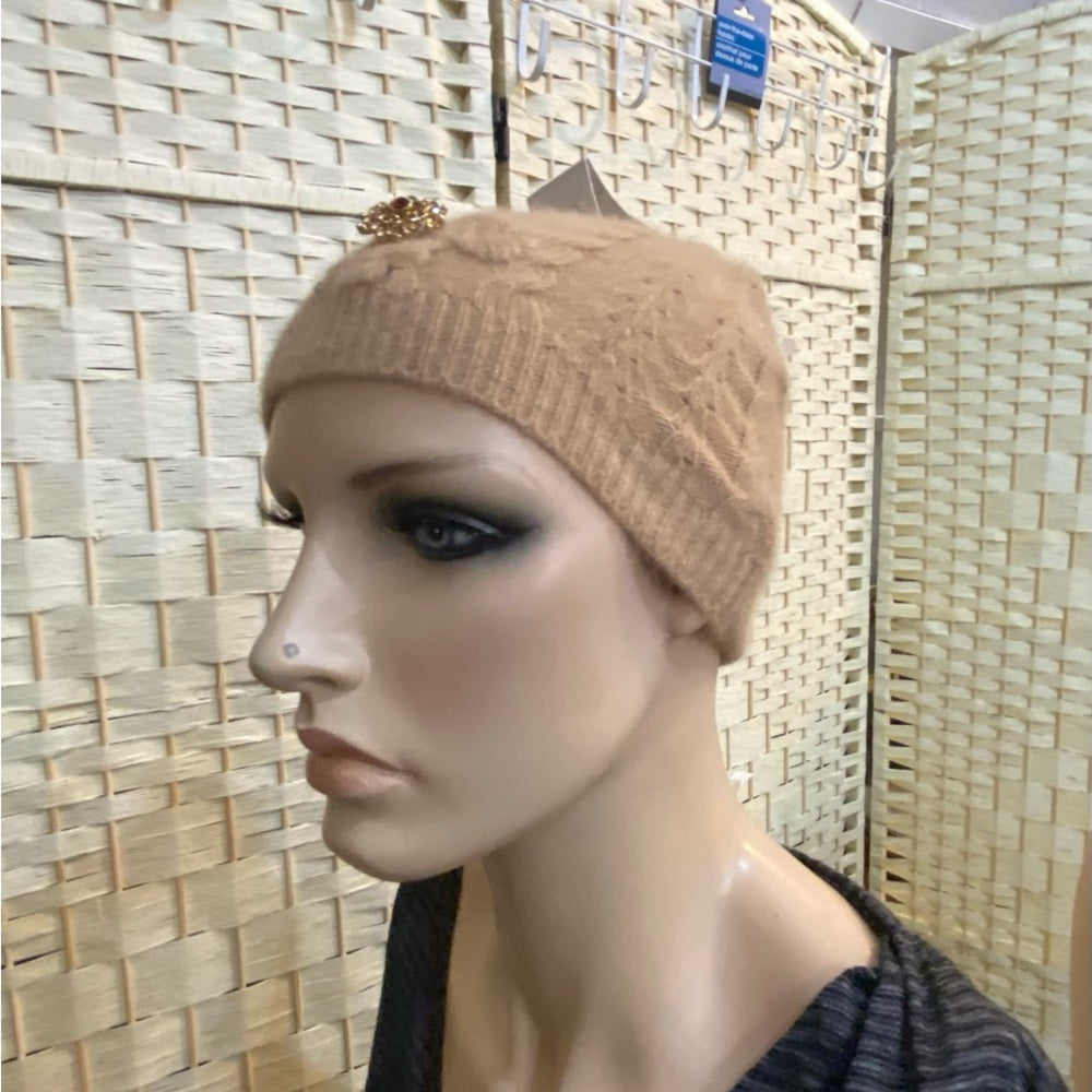 Chill Proof Angora- Beige Beanie Hat