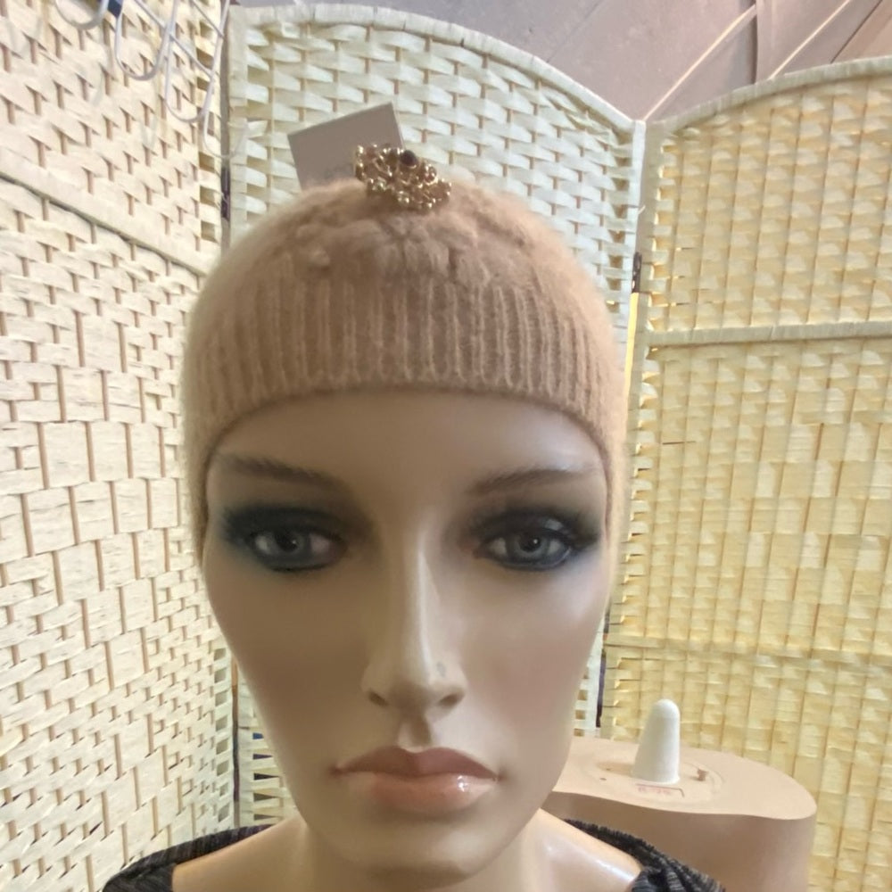 Chill Proof Angora- Beige Beanie Hat