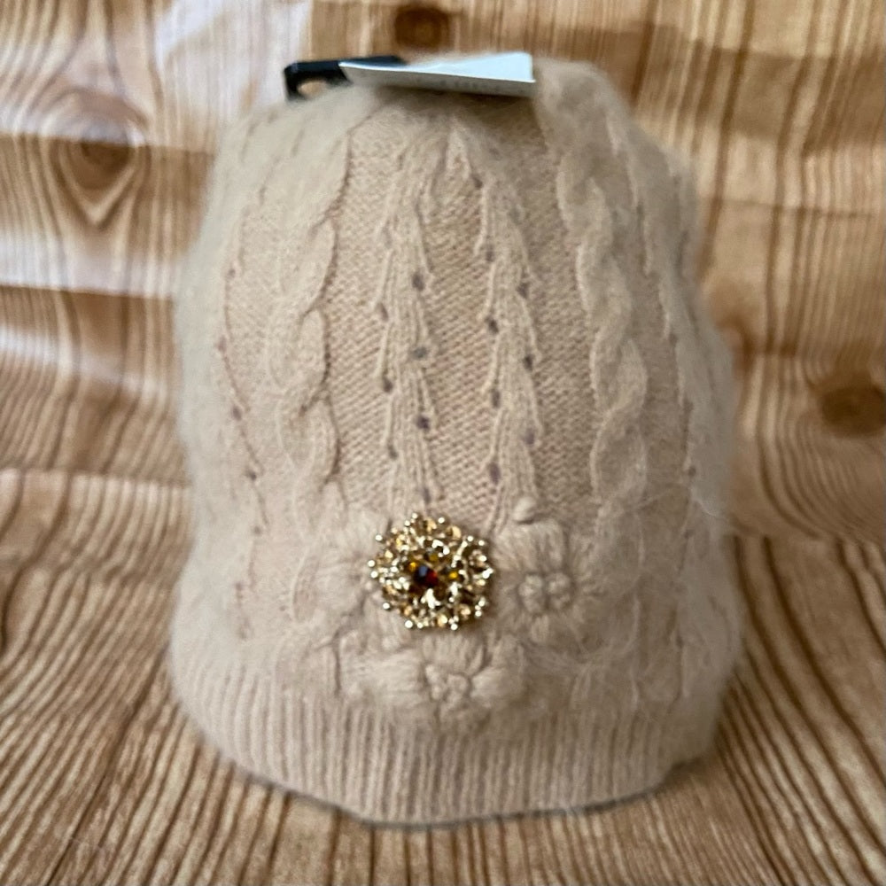 Chill Proof Angora- Beige Beanie Hat