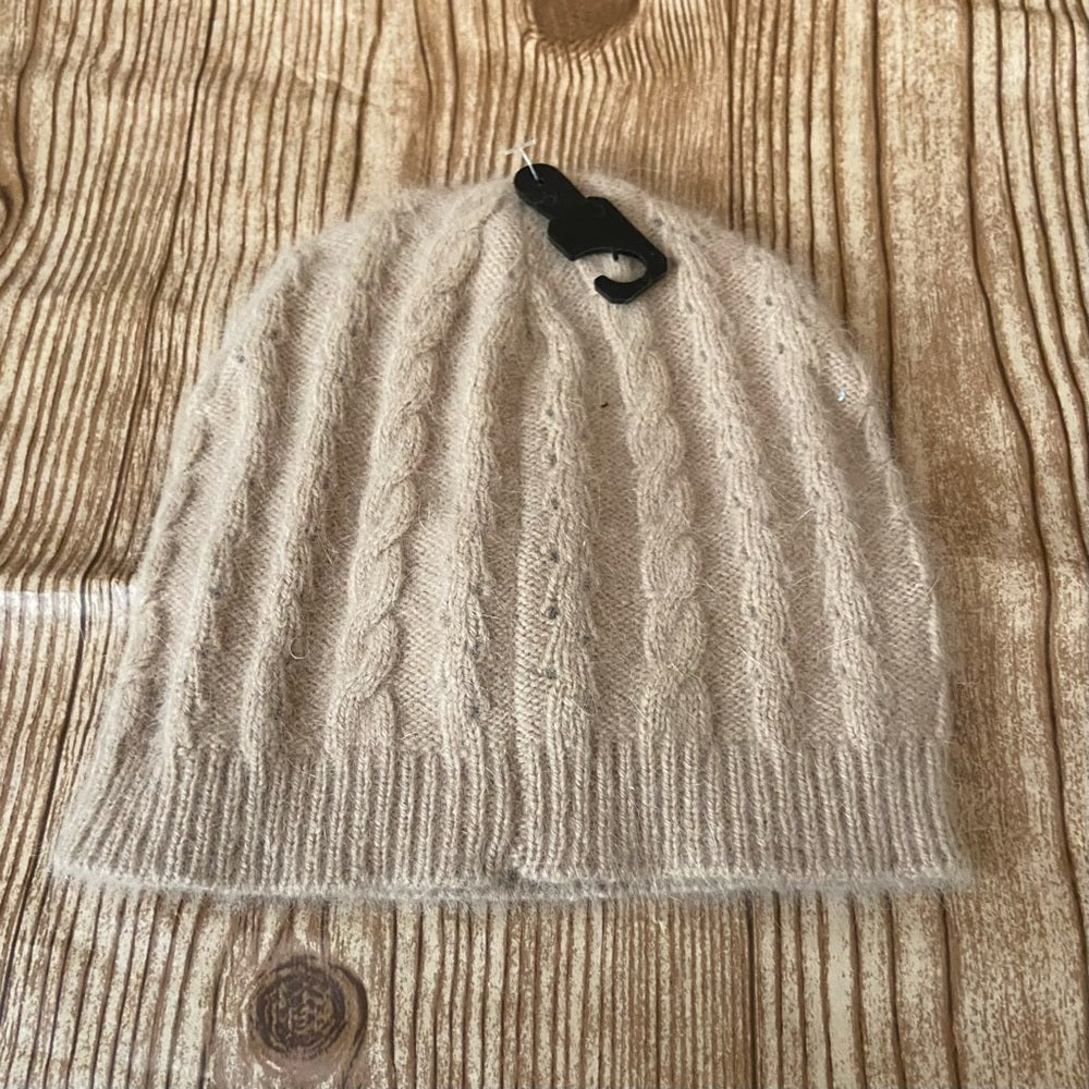 Chill Proof Angora- Beige Beanie Hat