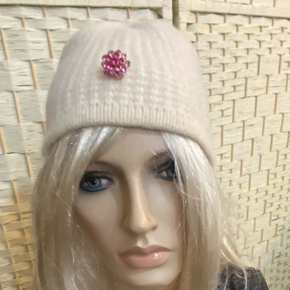 Chill Proof Angora- Beige Beanie Hat