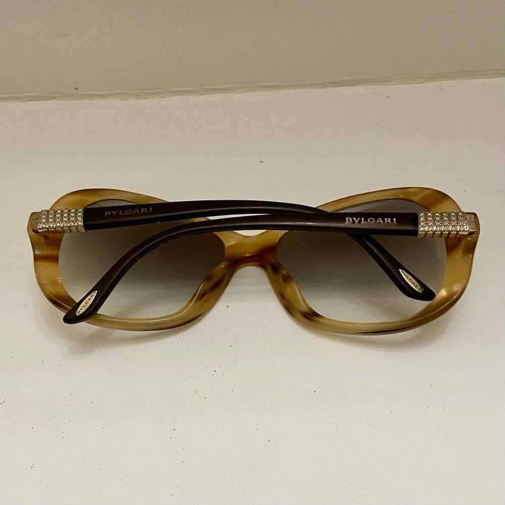 Bulgari Beige Tortoise Sunglasses -Italy 57-17 135 2N