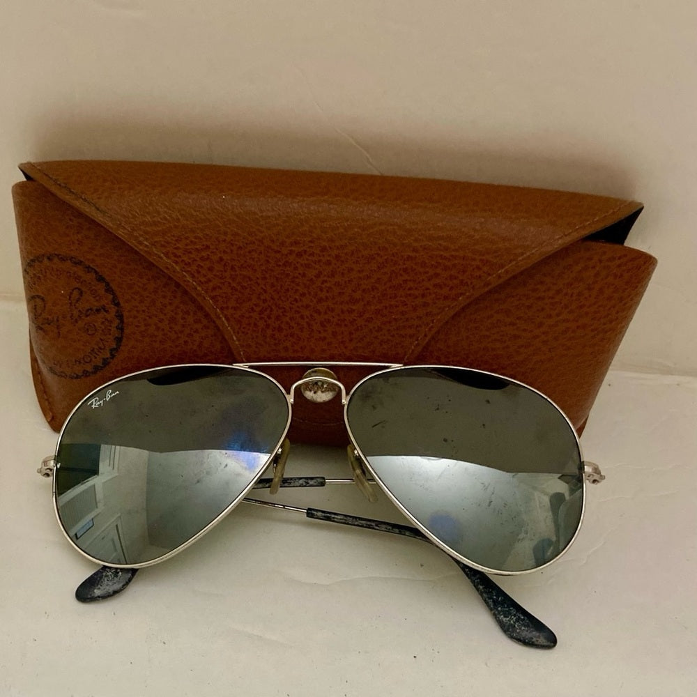 Ray-Ban Mirrored, Green Aviator Sunglasses RB3025 W827 58-14 3N