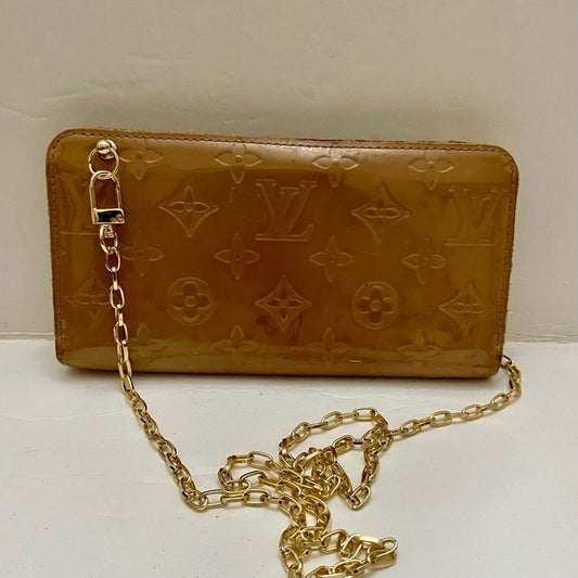 Louis Vuitton Tan Vernis Mono Zippy Long Wallet-Crossbody