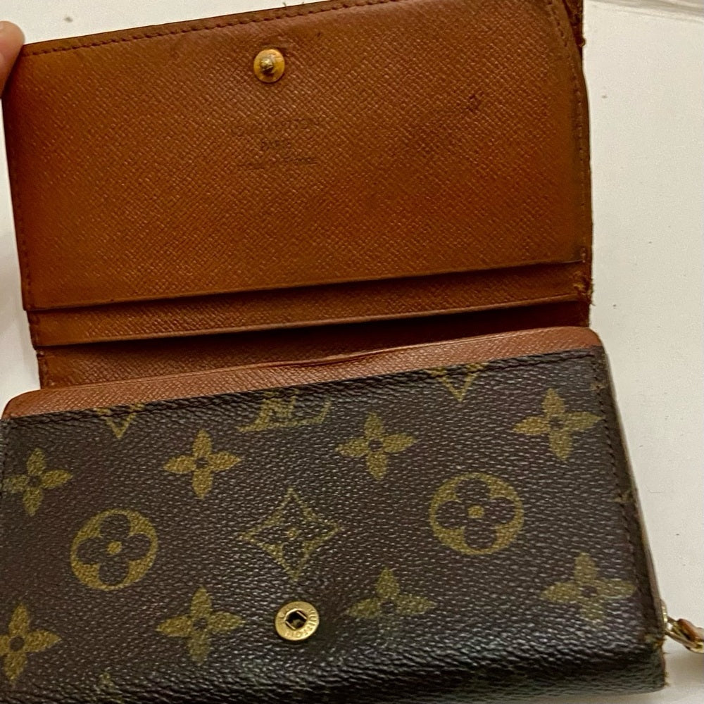 Louis Vuitton, Mono Brown Leather, Compact Wallet