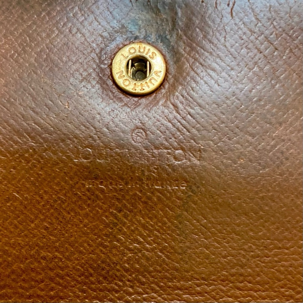Louis Vuitton Brown Mono Coated Canvas Long Wallet-Crossbody (884AN)