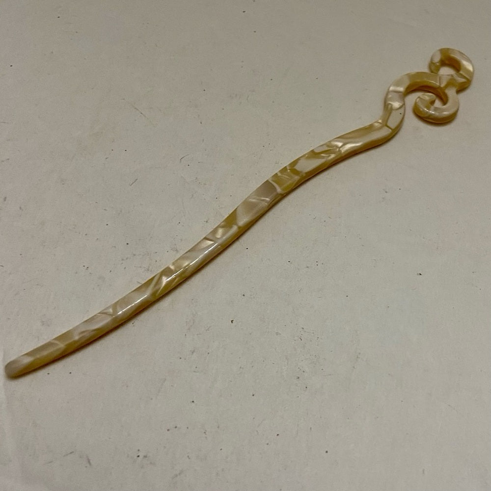Vintage, Creamy Beige Lucite Hair Accent Pin or Accessory 7in x 1in