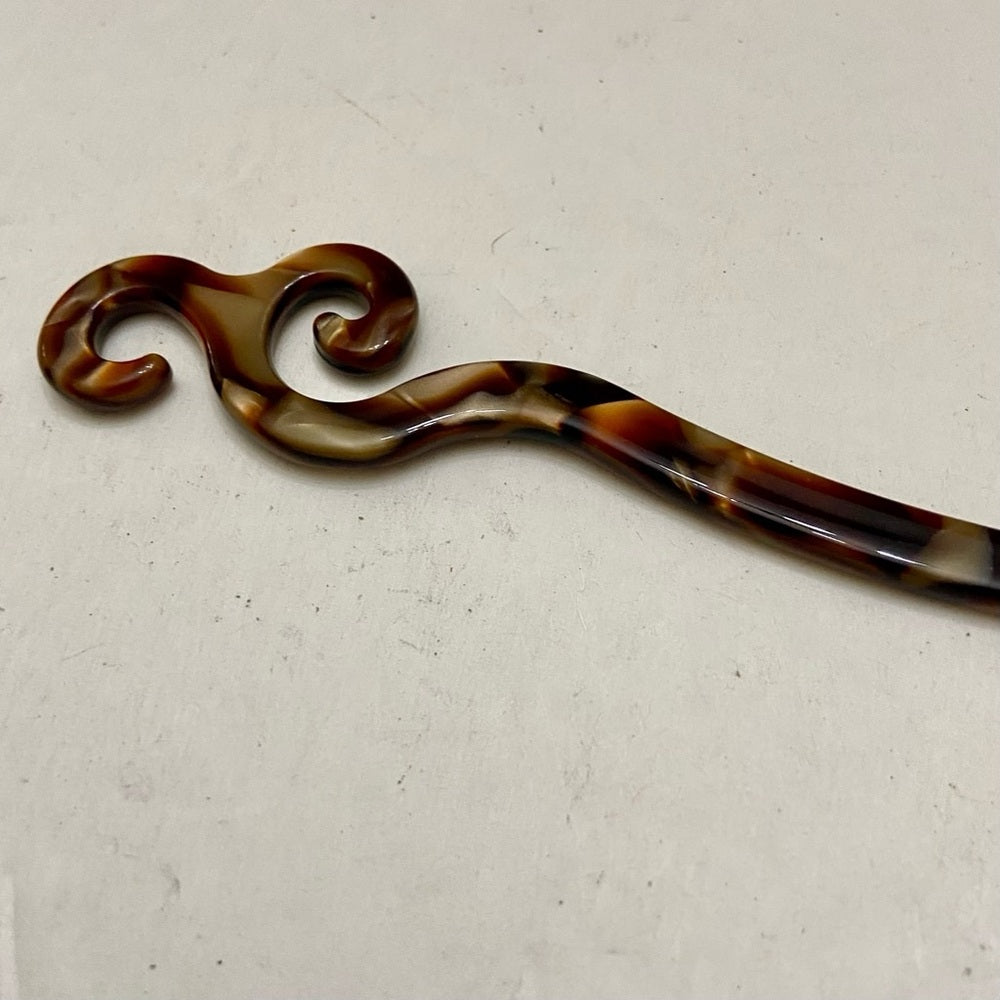 Vintage, Brown- Marble Lucite Hair Accent Stick -Pin or Accessory
