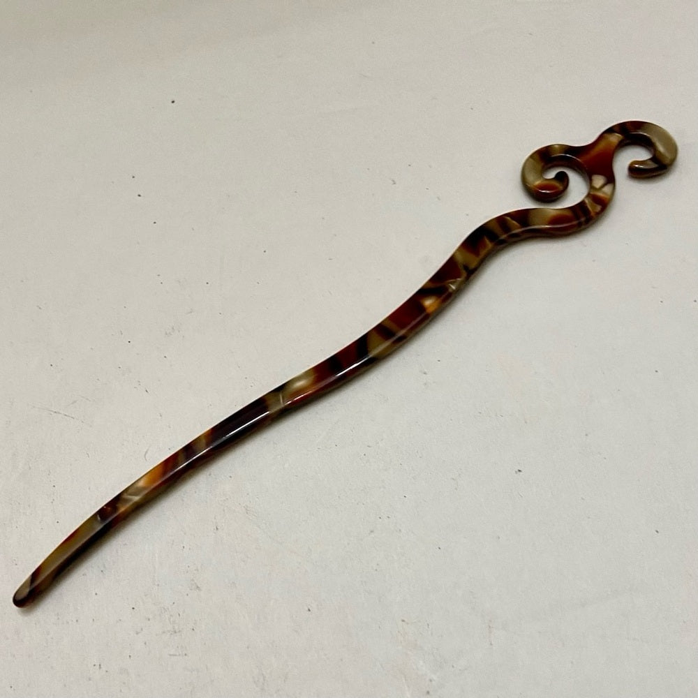 Vintage, Brown- Marble Lucite Hair Accent Stick -Pin or Accessory