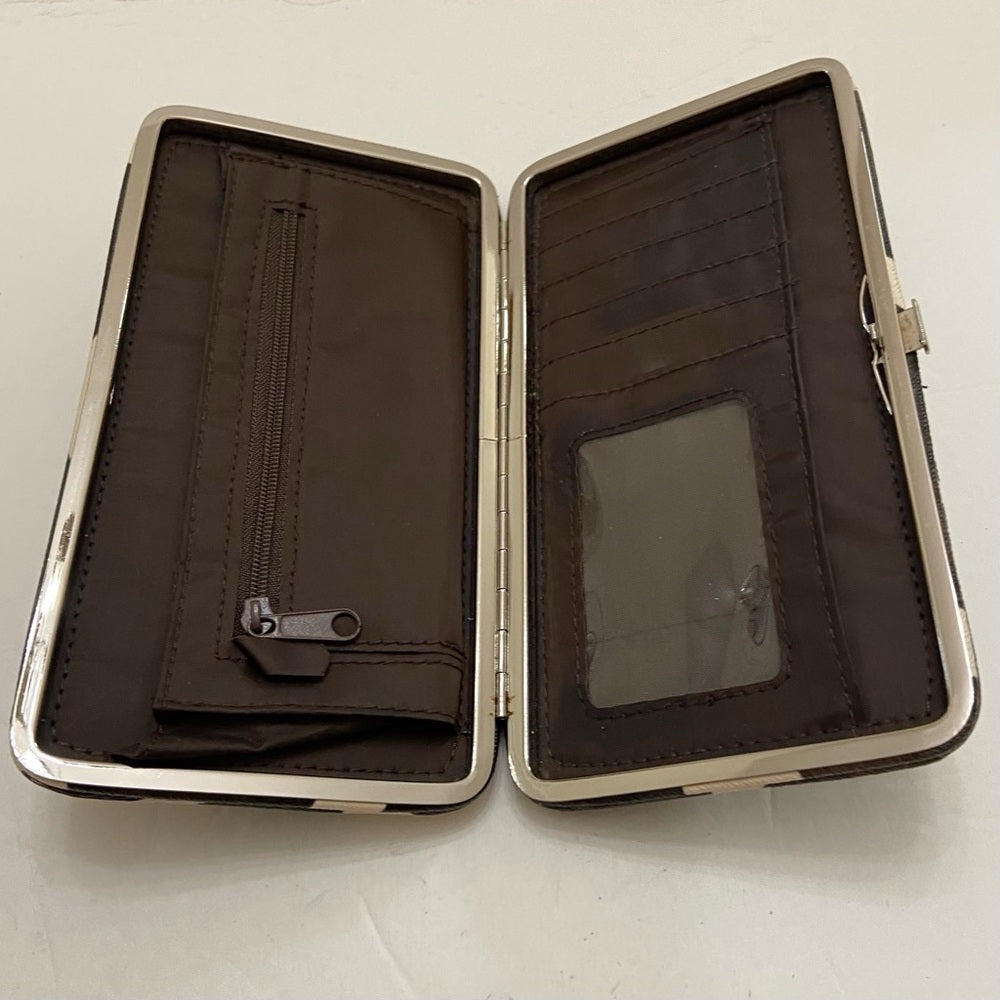 Vintage, Boxy, Brown- Beige Long Wallet