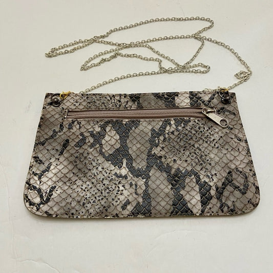 Vintage Black, Gray and White Faux Snakeskin Leather-Crossbody Bag