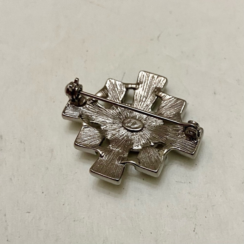 Vintage, Liz Claiborne Black and Silver Brooch