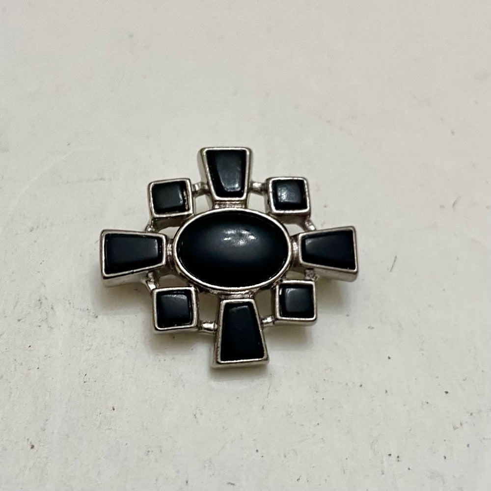 Vintage, Liz Claiborne Black and Silver Brooch