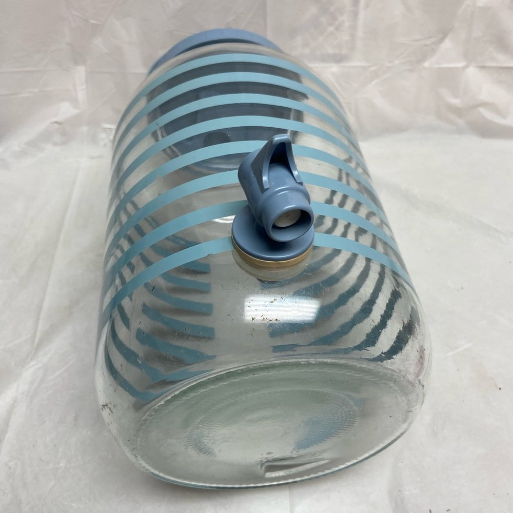 Vintage, Blue Glass Juice Jug- Dispenser. 10.5inH x 6in D