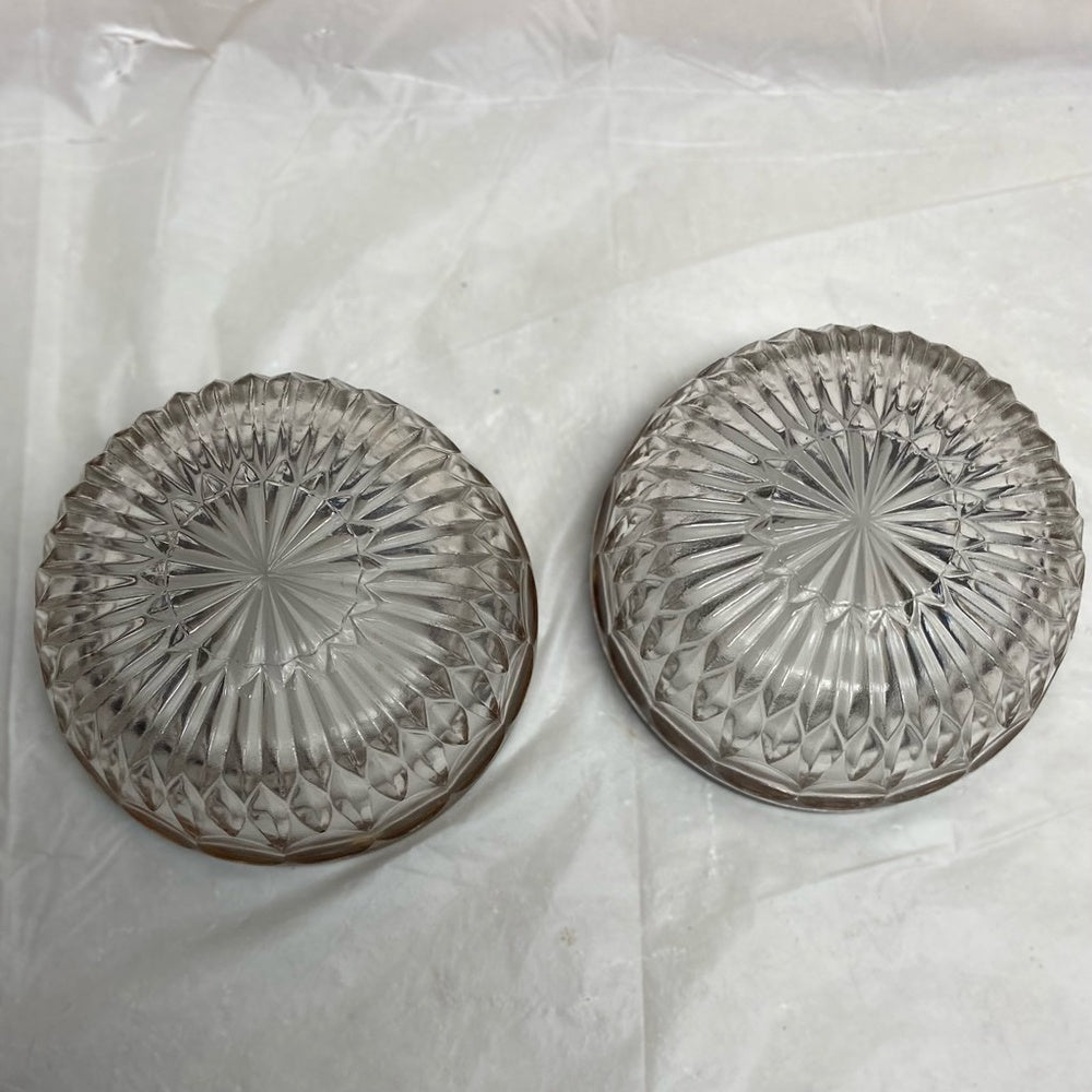 Vintage, 2-pc Elegant, Coin Dot Pressed Bowl with Silver Trim 2.5in H and 85in D