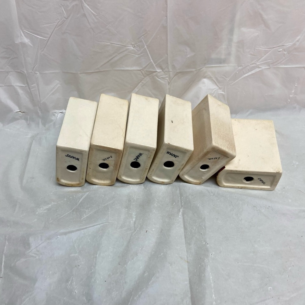 Vintage, Rare, Japan, 7-pc Turkey Shaker Set  with Wooden Rack
