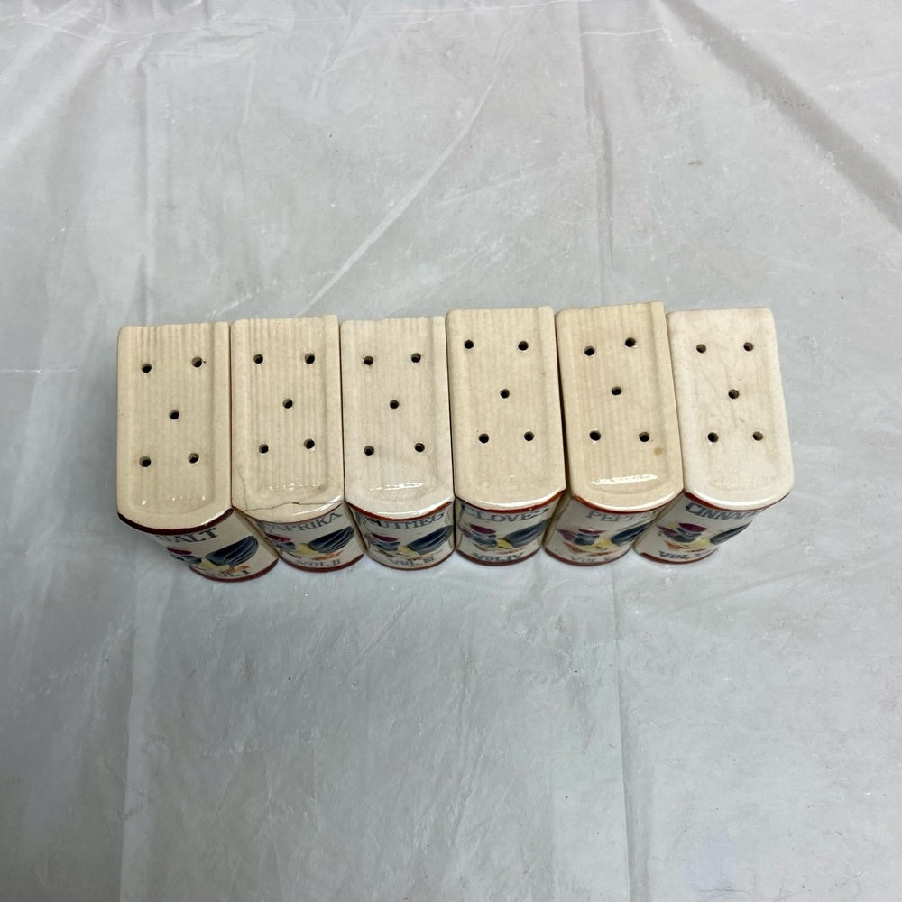 Vintage, Rare, Japan, 7-pc Turkey Shaker Set  with Wooden Rack