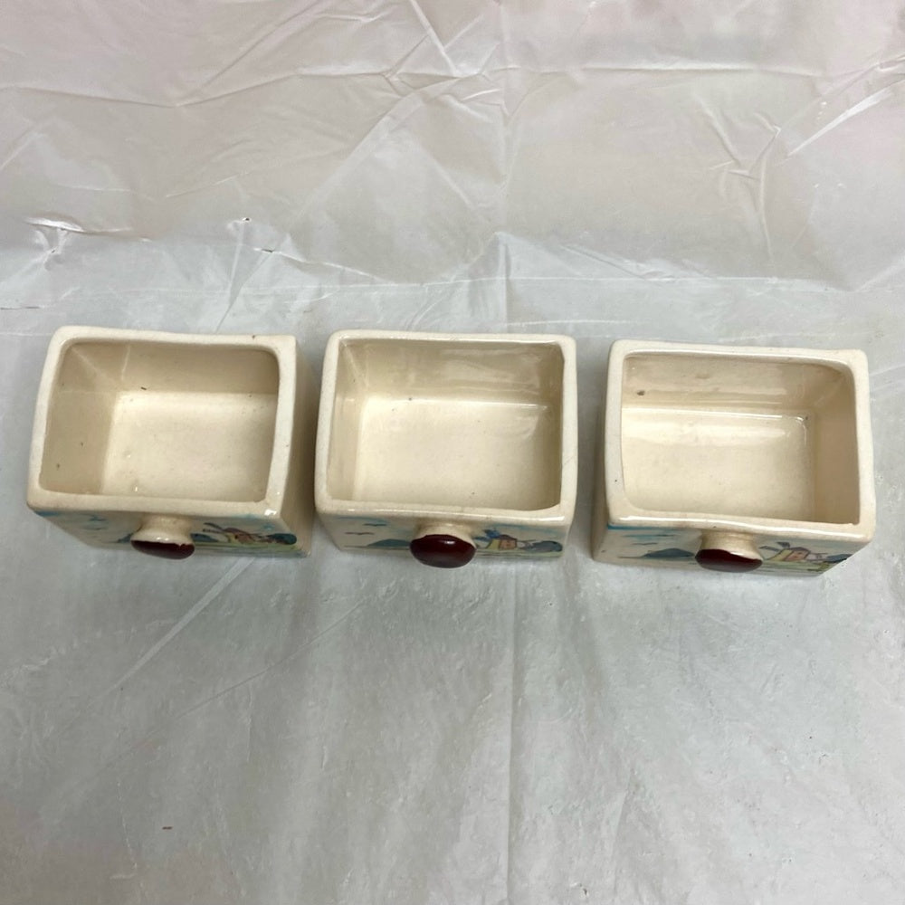 Vintage, Rare, Japan, 10-pc Holland-Windmill Shaker Set  with Wooden Rack
