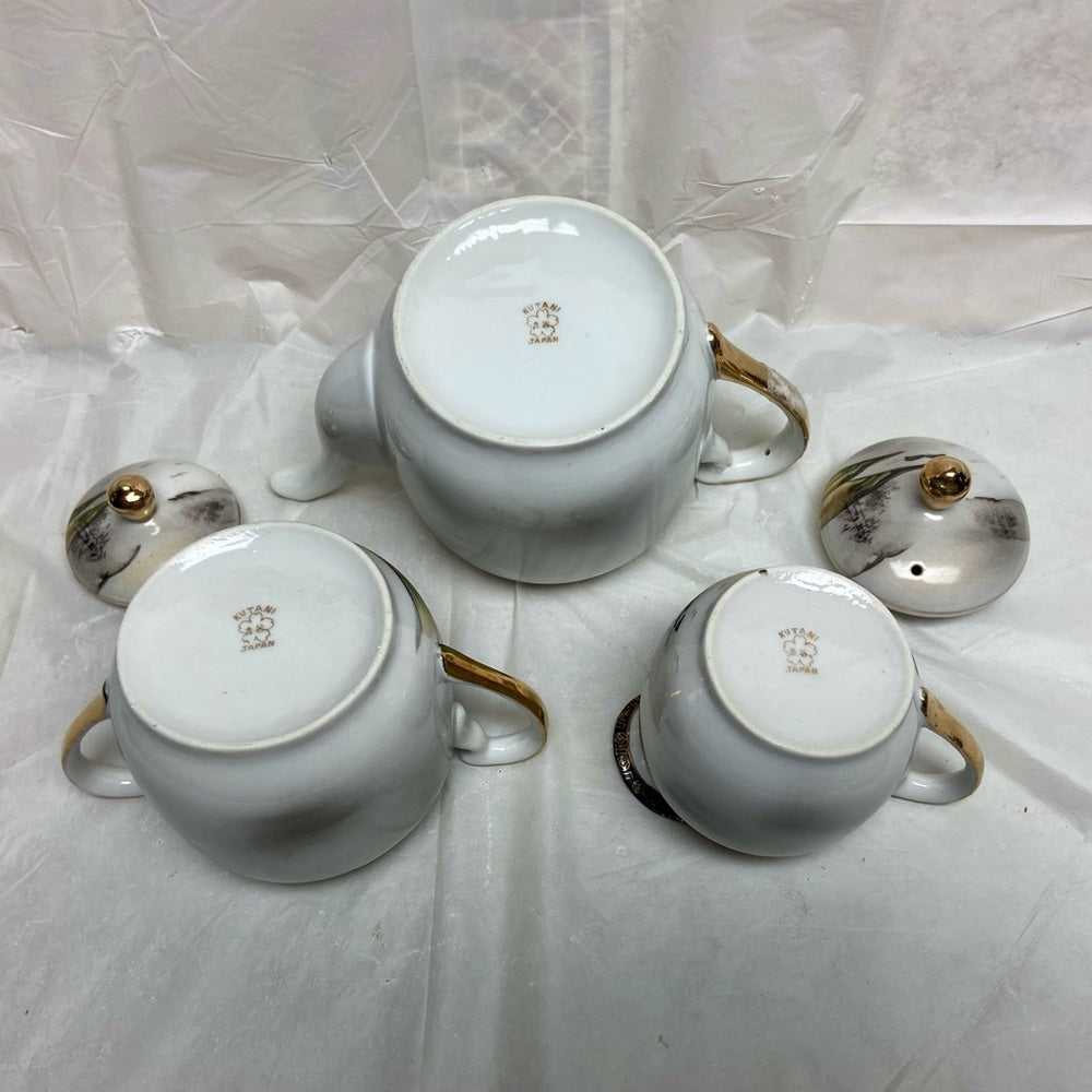 Vintage, Rare, Kutani, Japan 13-pc Luncheon-Tea Set (ZJ0524)  This is a beautifu