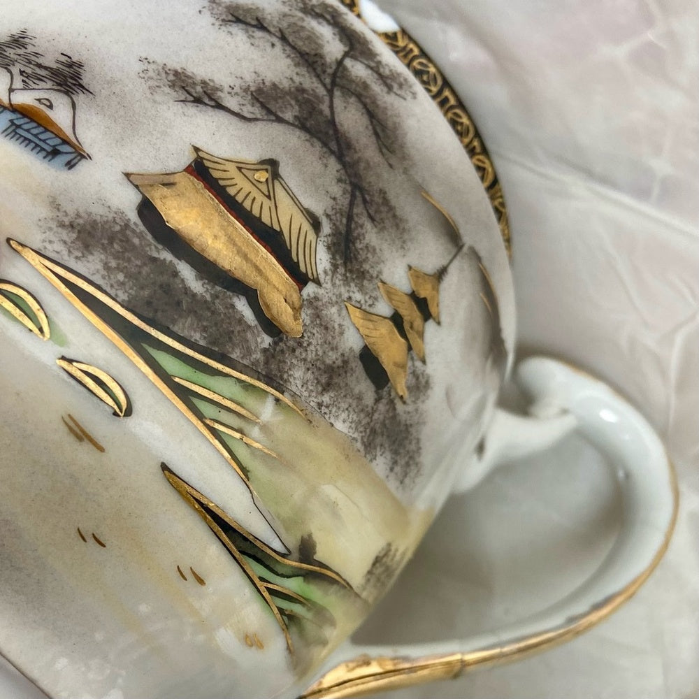 Vintage, Rare, Kutani, Japan 13-pc Luncheon-Tea Set (ZJ0524)  This is a beautifu