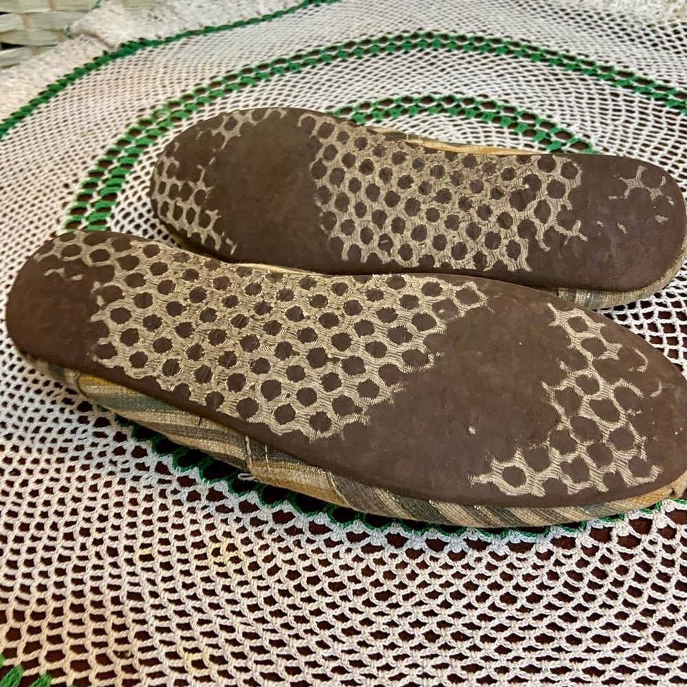 Bobs -Skechers Stripes Fabric Loafer Flat Slip Ons 8.5