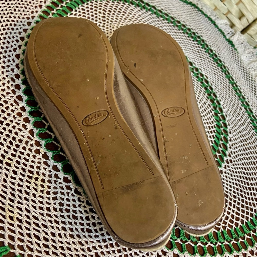 Candies Metallic Gold Slip On Flats -Loafers-Moccasin Size-8.5