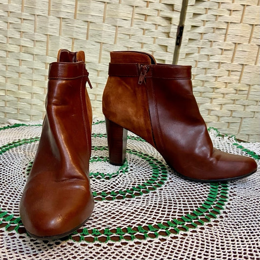 Alfani Step 72 Flex Brown Leather Boots Size 9.5