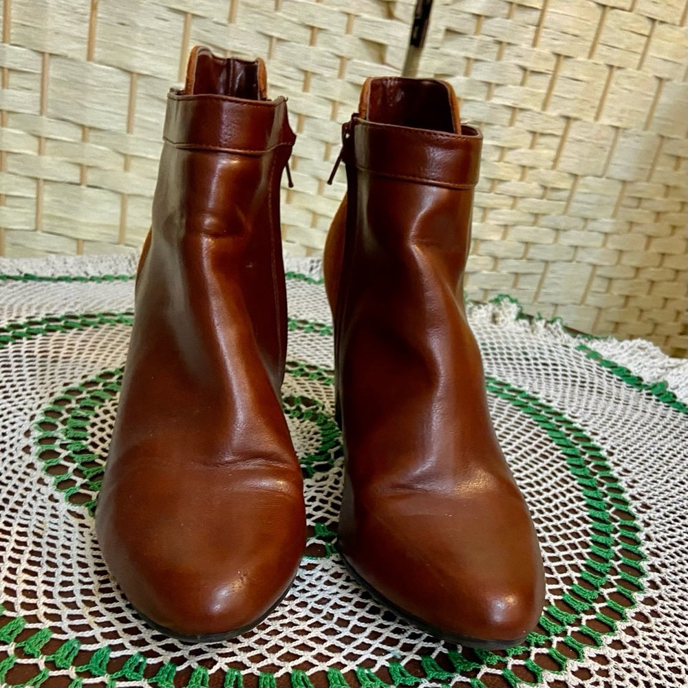 Alfani Step 72 Flex Brown Leather Boots Size 9.5