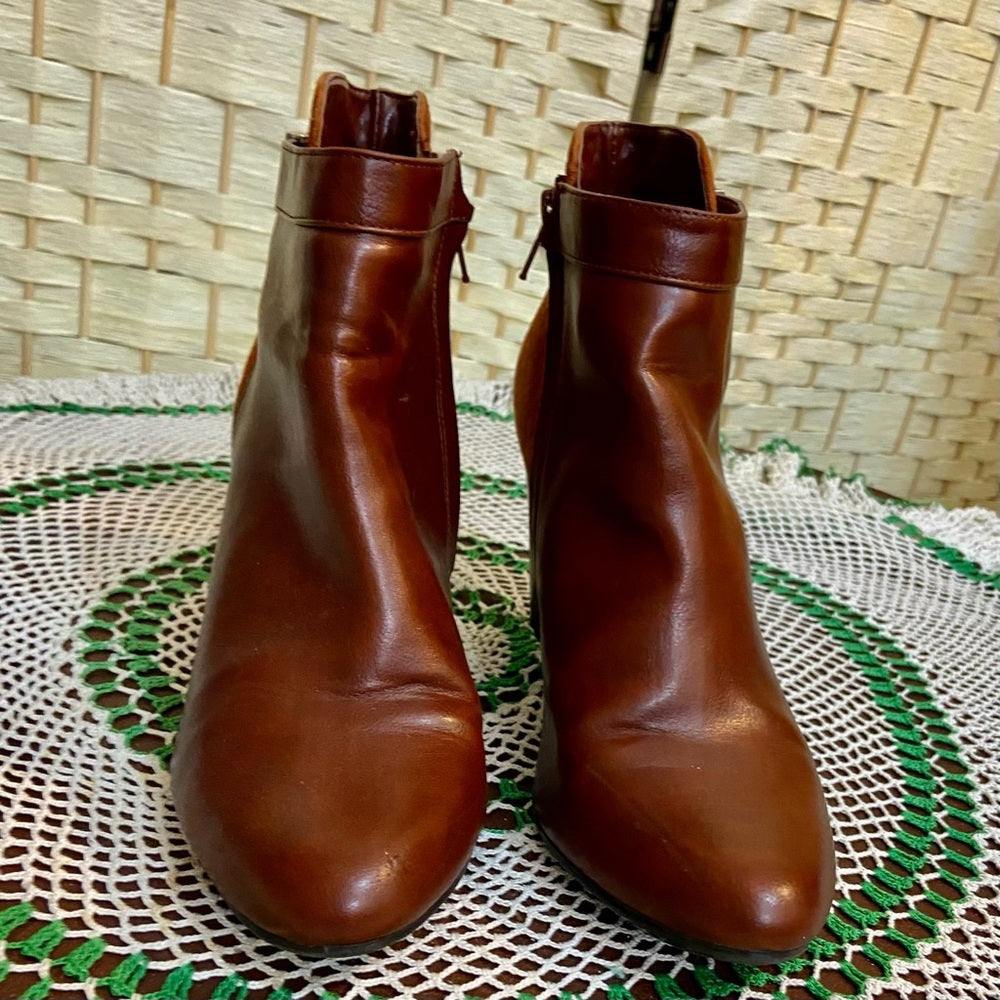 Alfani Step 72 Flex Brown Leather Boots Size 9.5