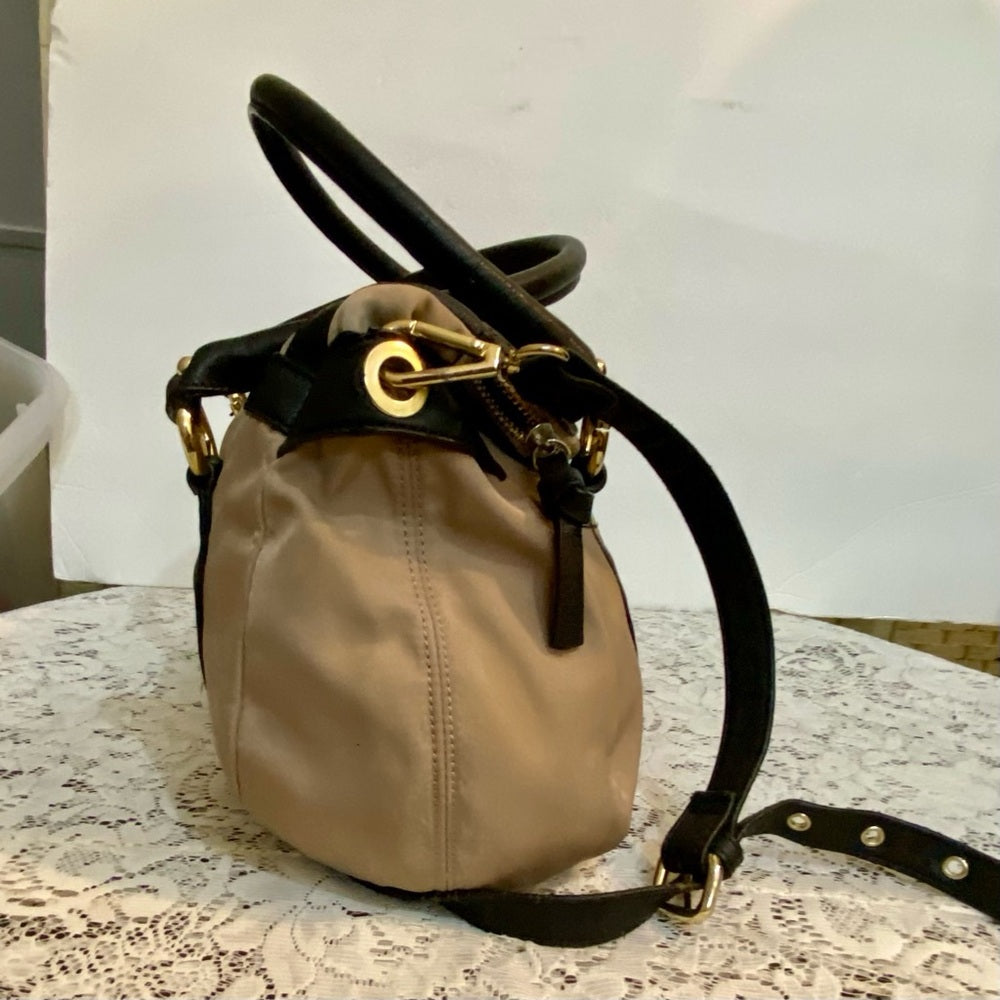 Anne Klein Khaki Canvas Handbag- Crossbody Bag (12.5in x 10in x 3.5in)