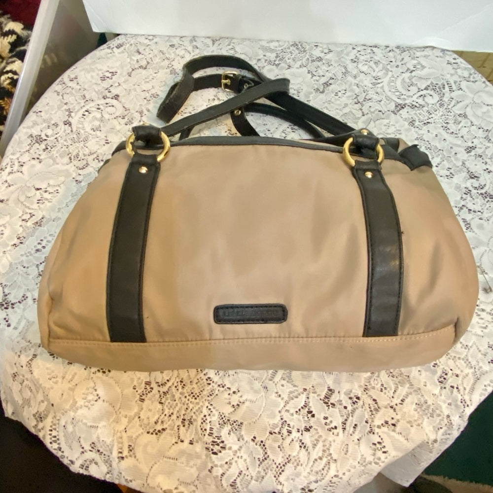 Anne Klein Khaki Canvas Handbag- Crossbody Bag (12.5in x 10in x 3.5in)