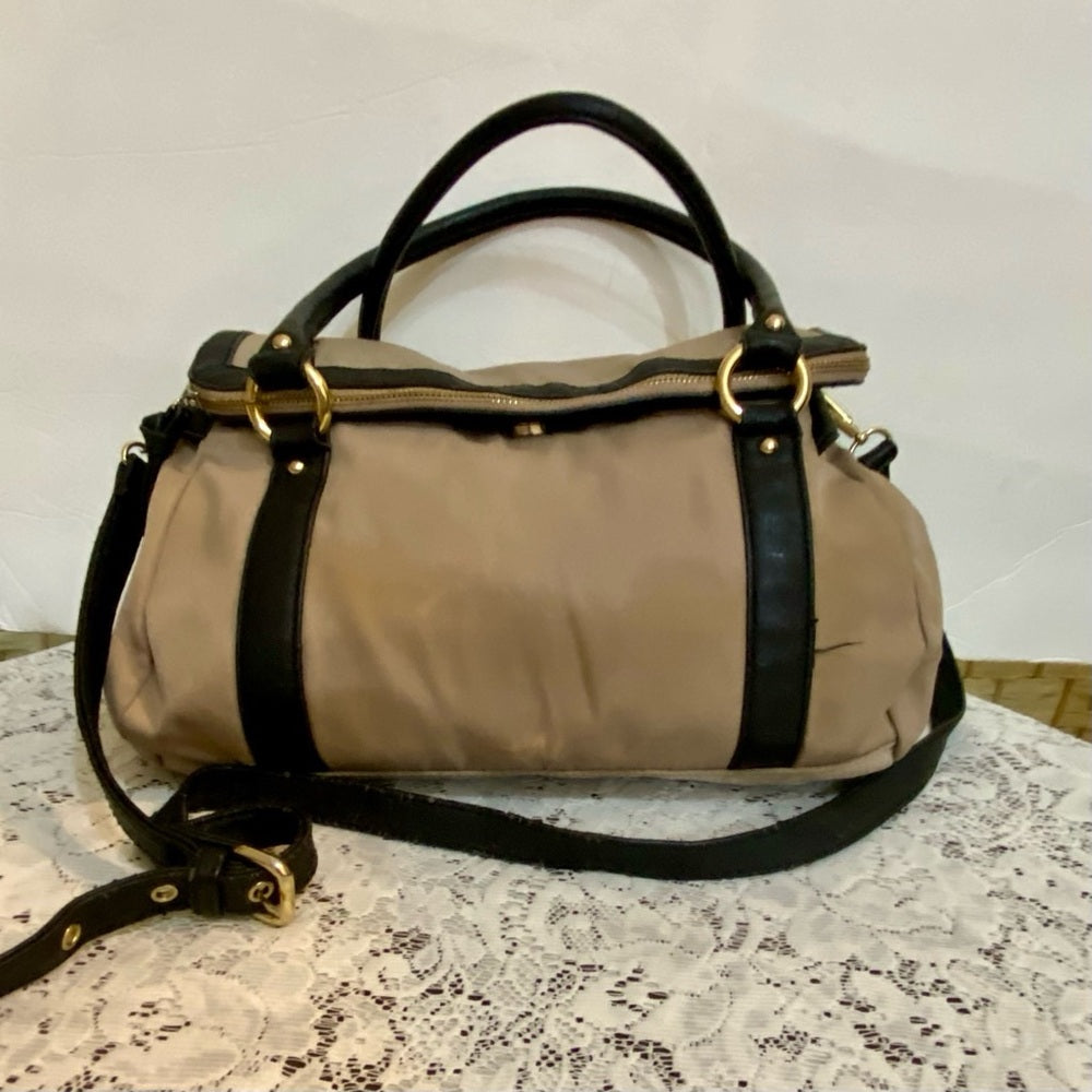 Anne Klein Khaki Canvas Handbag- Crossbody Bag (12.5in x 10in x 3.5in)