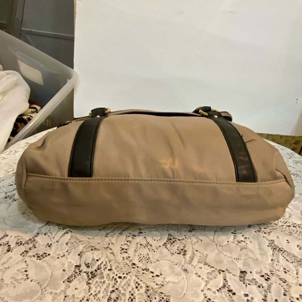 Anne Klein Khaki Canvas Handbag- Crossbody Bag (12.5in x 10in x 3.5in)