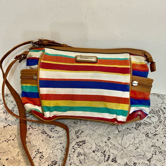 Rossetti Multi-color Stripes Crossbody Bag ( 8in x 6.5in x 4.5in)