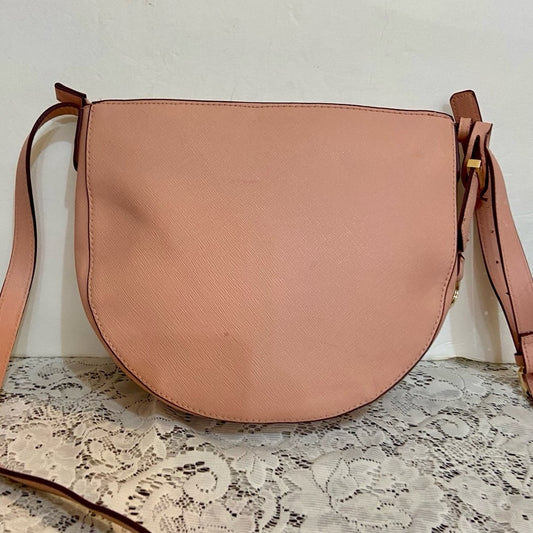 A New Day Pink Leather Crossbody Bag ( 9.5in x 9in x 2in)