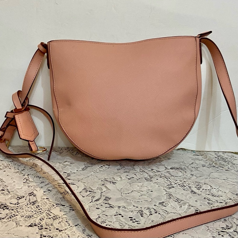 A New Day Pink Leather Crossbody Bag ( 9.5in x 9in x 2in)