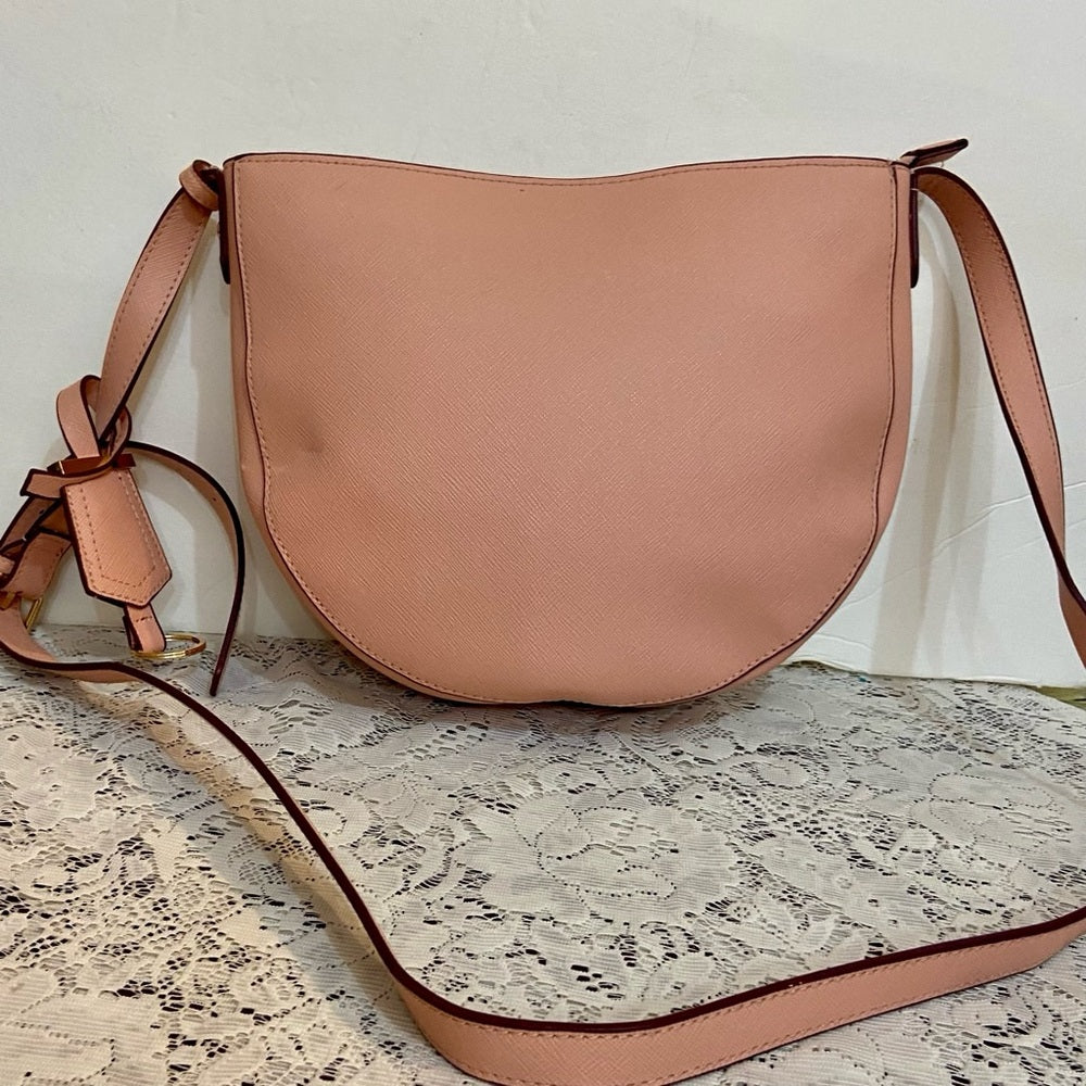 A New Day Pink Leather Crossbody Bag ( 9.5in x 9in x 2in)