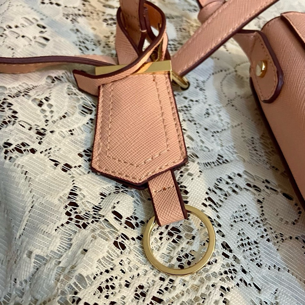 A New Day Pink Leather Crossbody Bag ( 9.5in x 9in x 2in)
