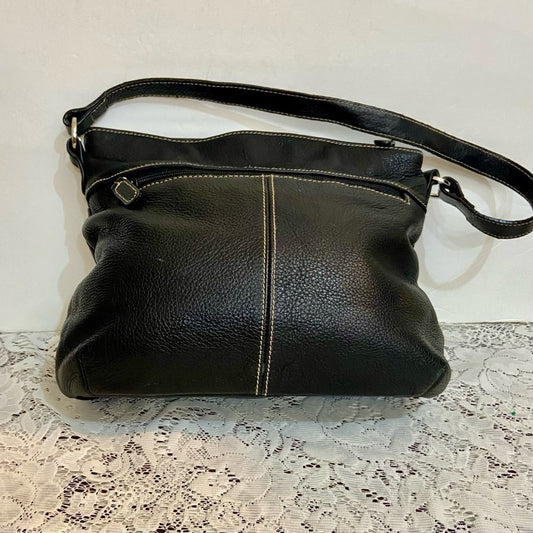 Sonoma Black Leather Handbag-Shoulder Bag (10in x 9in x 2.5in)