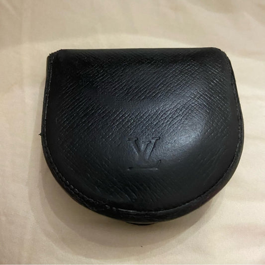 Louis Vuitton Black- Green Taiga Leather U-Shape Coin Purse
