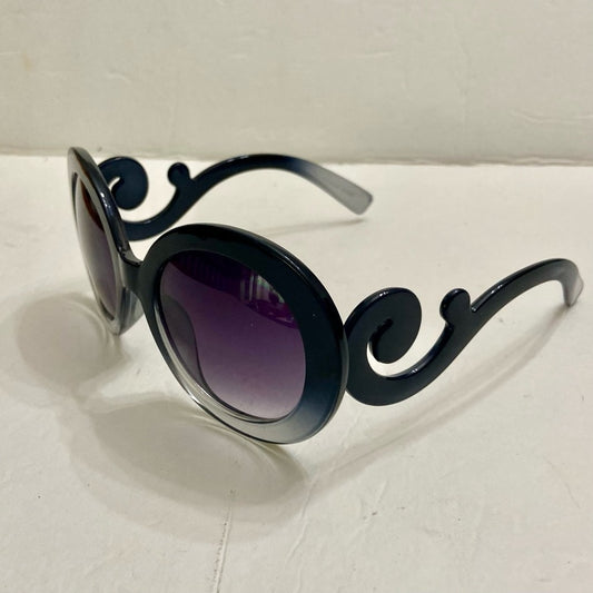Elegant High Fashion Grayish Black Round Sunglasses
